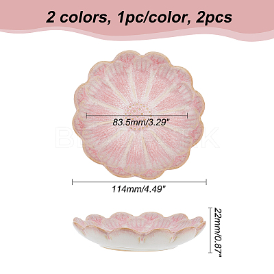2Pcs 2 Colors Porcelain Jewelry Dish AJEW-NB0005-25B-1