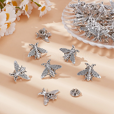40Pcs Alloy Bees Lapel Pin Backs JEWB-GO0001-21AS-1