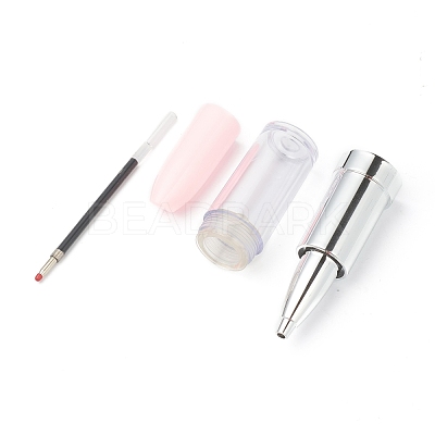 Lipstick Shape Empty Tube Black Ink Ballpoint Pens DIY-H123-A01-1