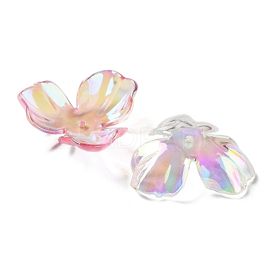 UV Plating Transparent Acrylic Bead Caps MACR-K356-15D-1