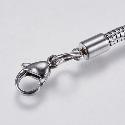 Tarnish Resistant 304 Stainless Steel Round Snake Chain Bracelet Making X-STAS-F139-056P-B-1