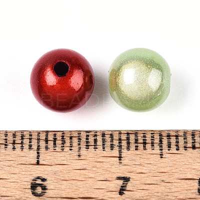 Spray Painted Acrylic Beads MACR-Q154-8mm-M-1