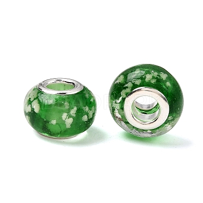 Glow In The Dark Handmade Luminous Style Lampwork Large Hole European Beads LPDL-R007-02D-1