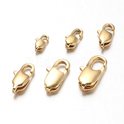 Ion Plating(IP) 304 Stainless Steel Lobster Claw Clasps X-STAS-F094-05D-G-1