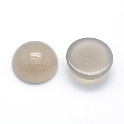 Natural Grey Agate Cabochons G-P393-R46-14.5mm-1