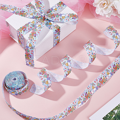 Easter Printed Polyester Grosgrain Ribbon OCOR-WH0077-79A-1