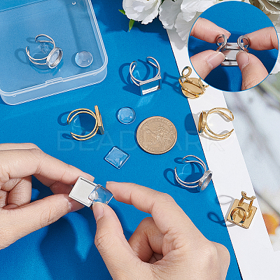 DIY Blank Dome Ring Making Finding Kit DIY-UN0003-98A-1