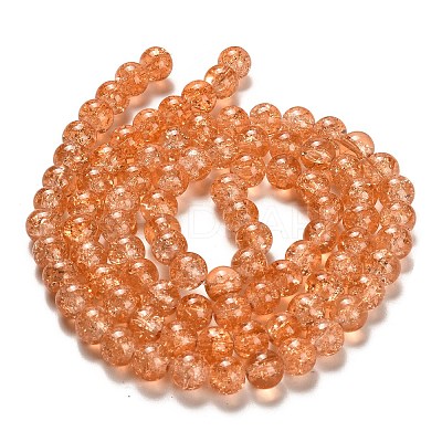 Spray Painted Crackle Glass Beads Strands CCG-Q001-10mm-05-1