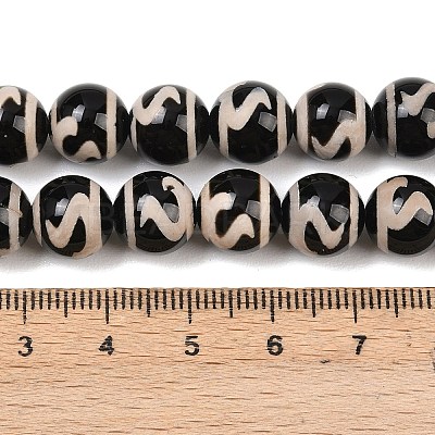 Tibetan Style dZi Beads Strands G-G328-A11-10mm-1
