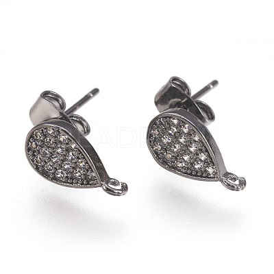 Brass Stud Earring Findings KK-P156-28-NR-1