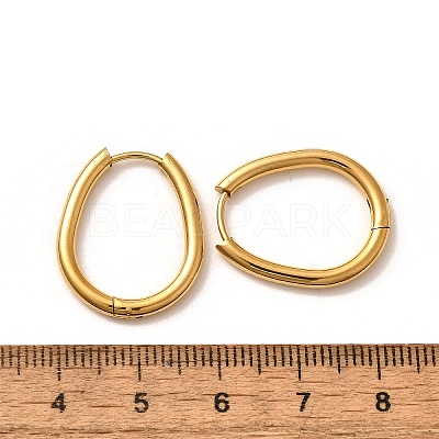 Ion Plating(IP) Stainless Steel Hoop Earrings LS-EJEW-P232-02G-1