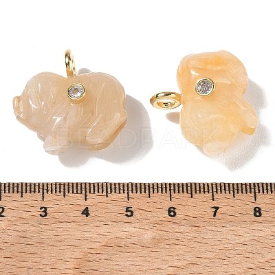 Natural Topaz Jade Carved Pendants GG-CBA105B-03D-G-1