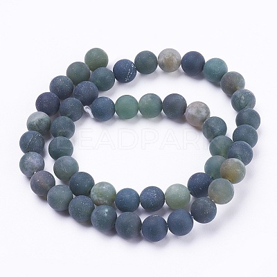 Natural Moss Agate Beads Strands G-F520-58-6mm-1