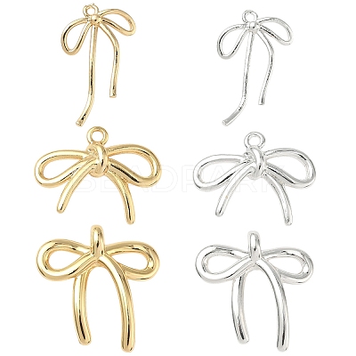 3Pcs 3 Styles Brass Pendants KK-YW0003-66G-1