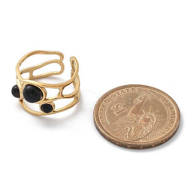 Natural Black Agate Finger Rings STAS-Z112-05G-01-1