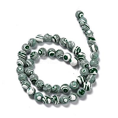 Synthetic Malachite Beads Strands X-G-I199-32-10mm-F-1