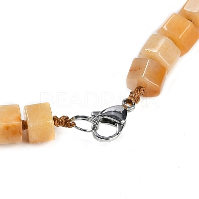 Natural Topaz Jade Hexagon Prism Graduated Beaded Necklaces for Women Men NJEW-K388-03L-1