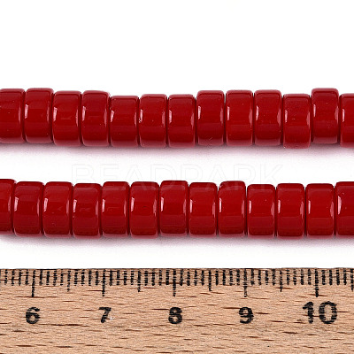 Opaque Solid Color Glass Beads Strands X-GLAA-N026-4x8mm-06-1
