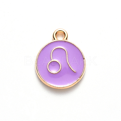 Alloy Enamel Pendants X-ENAM-S124-01B-01G-1