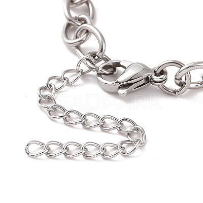 Non-Tarnish 304 Stainless Steel Cable Chain Bracelet for Men Women BJEW-E031-01P-03-1