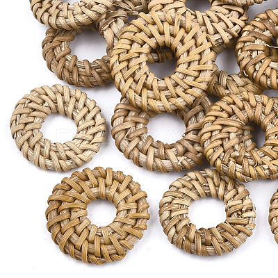 Handmade Reed Cane/Rattan Woven Linking Rings WOVE-T005-08A-1