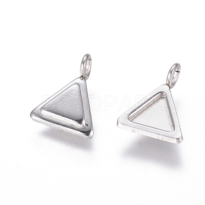 Non-Tarnish 304 Stainless Steel Pendant Cabochon Settings STAS-F222-023-1
