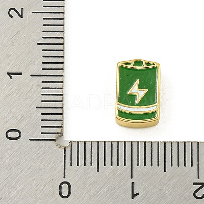 Rack Plating Brass Enamel Beads KK-U029-22G-06-1