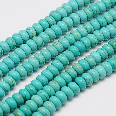 Synthetic Turquoise Beads Strands X-TURQ-G109-6x3mm-06-1