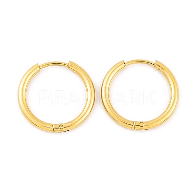Ion Plating(IP) Round Ring 304 Stainless Steel Hoop Earrings for Women LS-EJEW-G388-02B-G-1