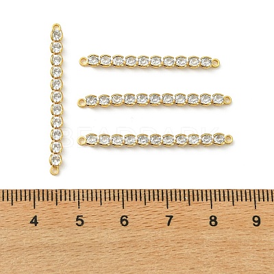 SHEGRACE Brass Pave Clear Cubic Zirconia Connector Charms XGRQ3P478-640G-1