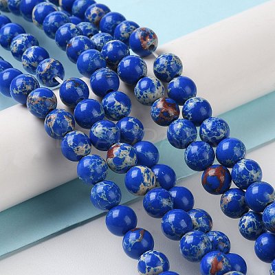 Synthetic Imperial Jasper Dyed Beads Strands G-D077-A01-01A-1