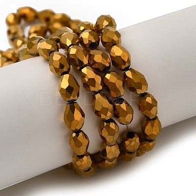 Electroplate Glass Beads Strands EGLA-D017-7x5mm-3-1