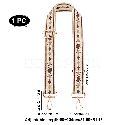 Rhombus Pattern Adjustable Cotton Bag Strap FIND-WH0092-46-1