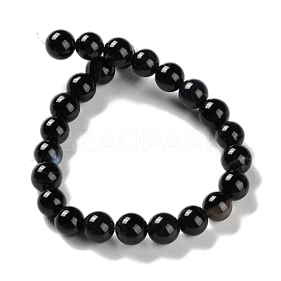 Natural Striped Agate/Banded Agate Beads Strands G-Z060-A01-B08-1