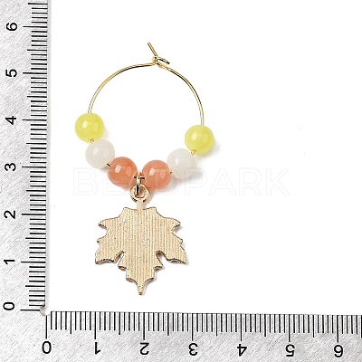 Autumn Theme Alloy Enamel with Glass Wine Glass Charms AJEW-SC0002-12-1