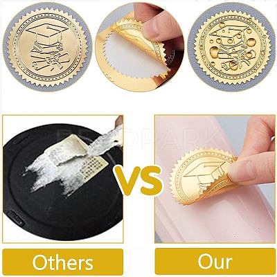 34 Sheets Self Adhesive Gold Foil Embossed Stickers DIY-WH0509-072-1