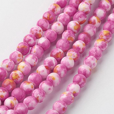 Natural Ocean White Jade Bead Strands G-G916-6mm-03-1