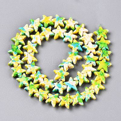 Spray Painted Synthetic Turquoise Beads Strands LS-UNKW-T001-11C-1