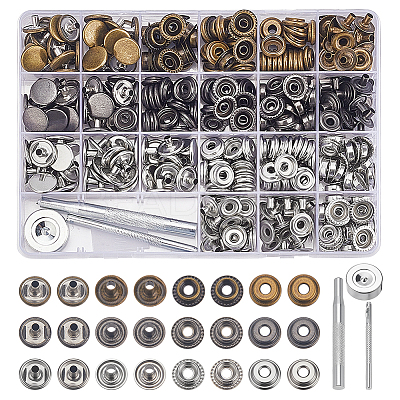 Removable Zinc Alloy Snap Button Sets TOOL-WH0059-126B-1