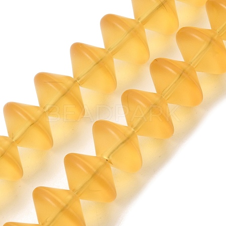 Frosted & Baking Paint Transparent Glass Beads Strands GL-CBA2ED2-03A-1