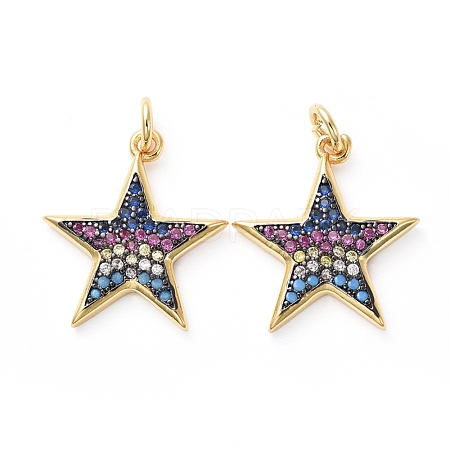 Brass Micro Pave Cubic Zirconia Pendants KK-I658-33B-1