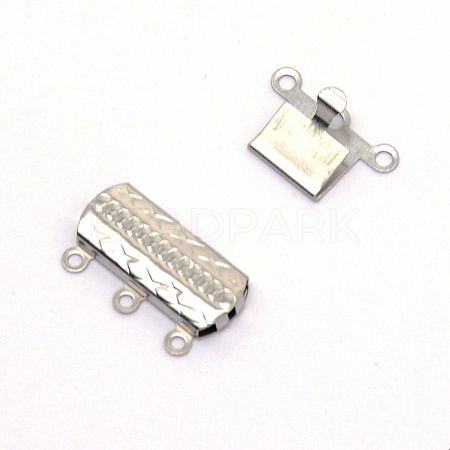 316 Surgical Stainless Steel Box Clasps STAS-WH0009-08P-1
