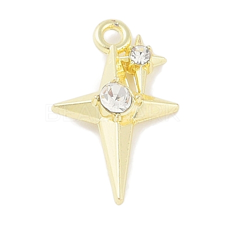 Rack Plating Alloy Crystal Rhinestone Pendants PALLOY-F018-18G-01-1