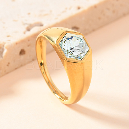 304 Stainless Steel with Cubic Zirconia Finger Rings FS-WG76F9A-05-1
