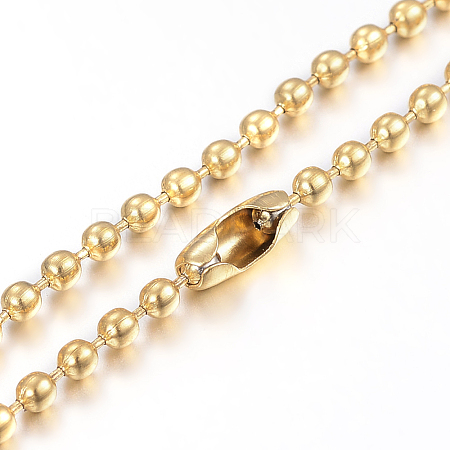 304 Stainless Steel Ball Chain Necklaces Making MAK-I008-01G-A01-1