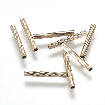 Brass Tube Beads KK-P170-05KCG-01-1