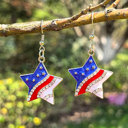 Independence Day Theme Alloy Enamel Dangle Earrings FS-WGE9304-03-1