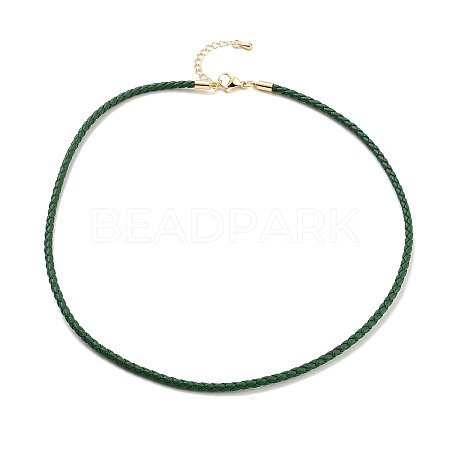 Braided Round Imitation Leather Bracelets Making BJEW-H610-01G-16-1