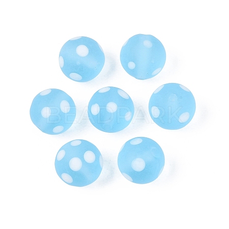 Frosted Handmade Lampwork Beads LAMP-Q039-10F-1