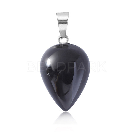 Natural Black Agate Pendants WG38027-10-1